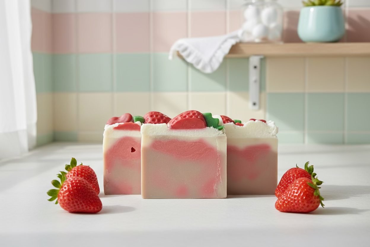 Pawberry Shortcake Goats Milk Soap￼