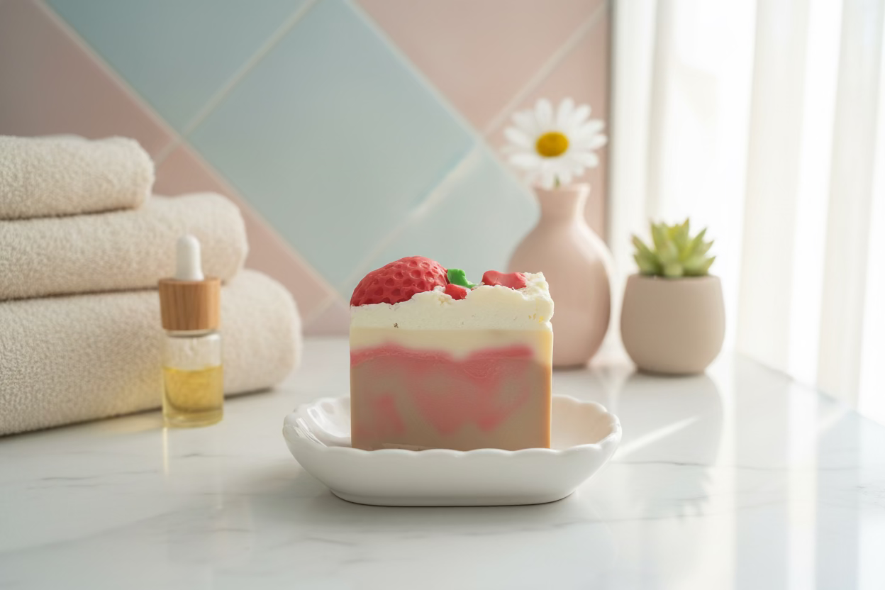 Pawberry Shortcake Goats Milk Soap￼