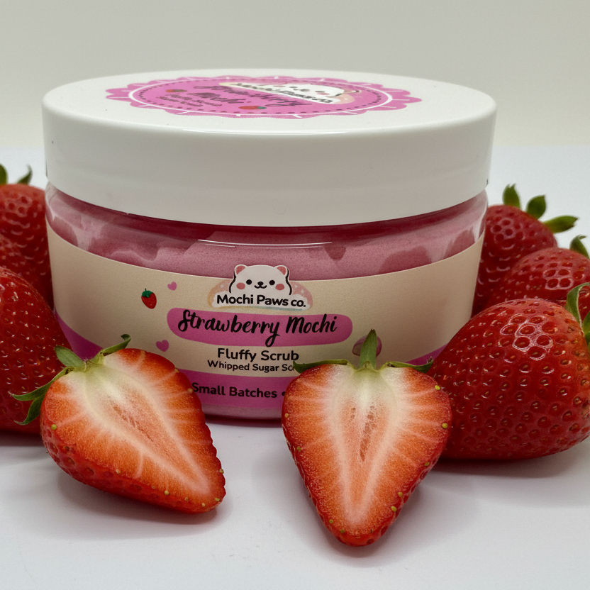 🍓 Strawberry Mochi Fluffy Scrub